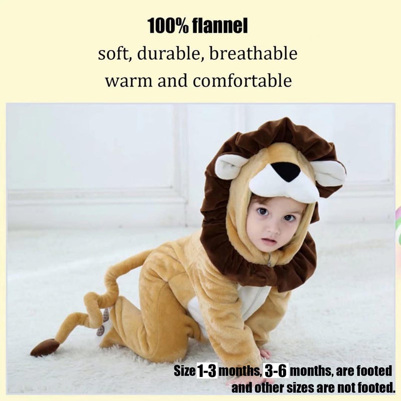OLLULL Baby Lion Costumes Unisex Toddler Outfit Halloween Dress Up Romper 3-6 Months - Image 4